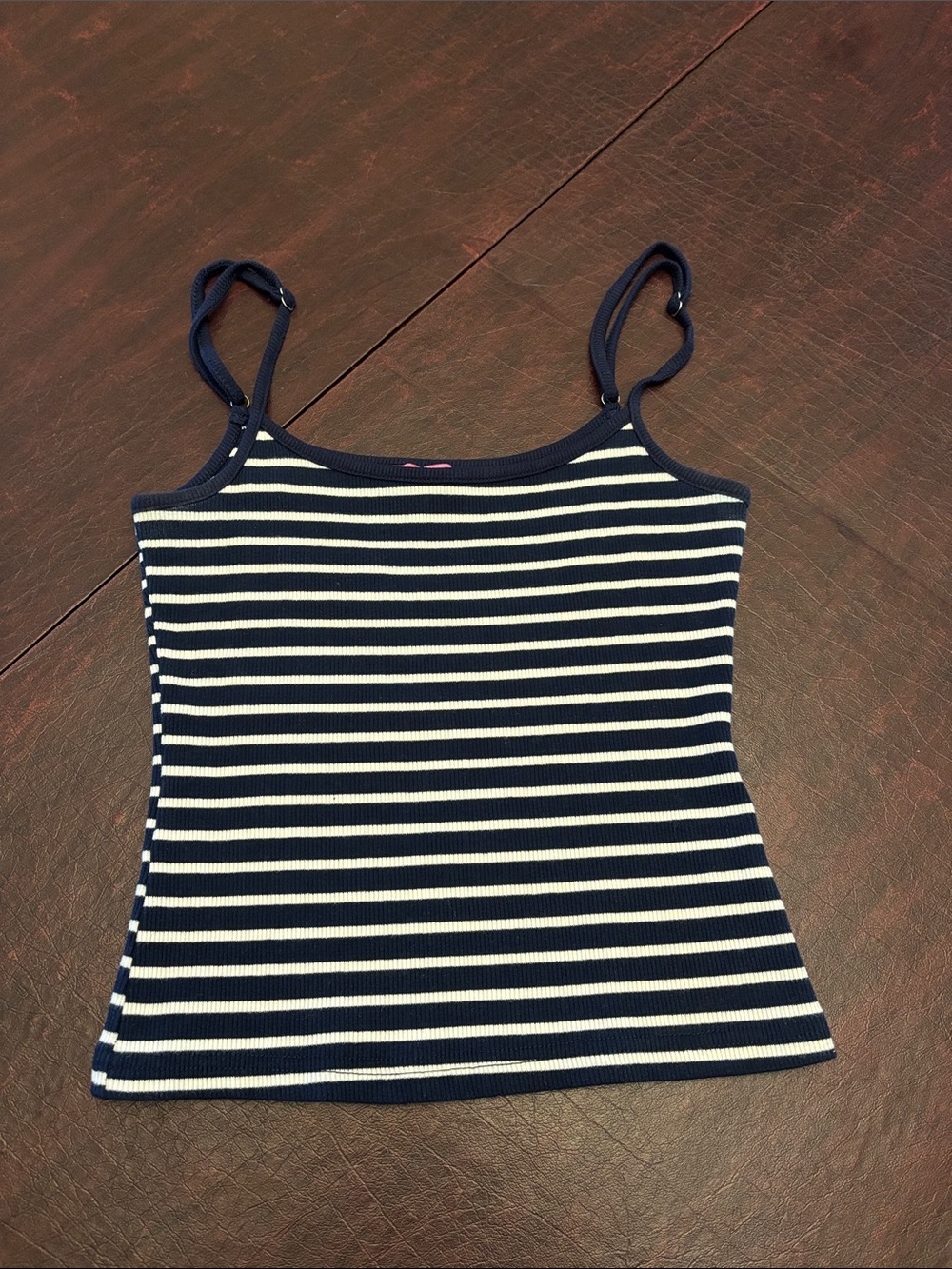 Edikted Navy and White Striped Tank Top